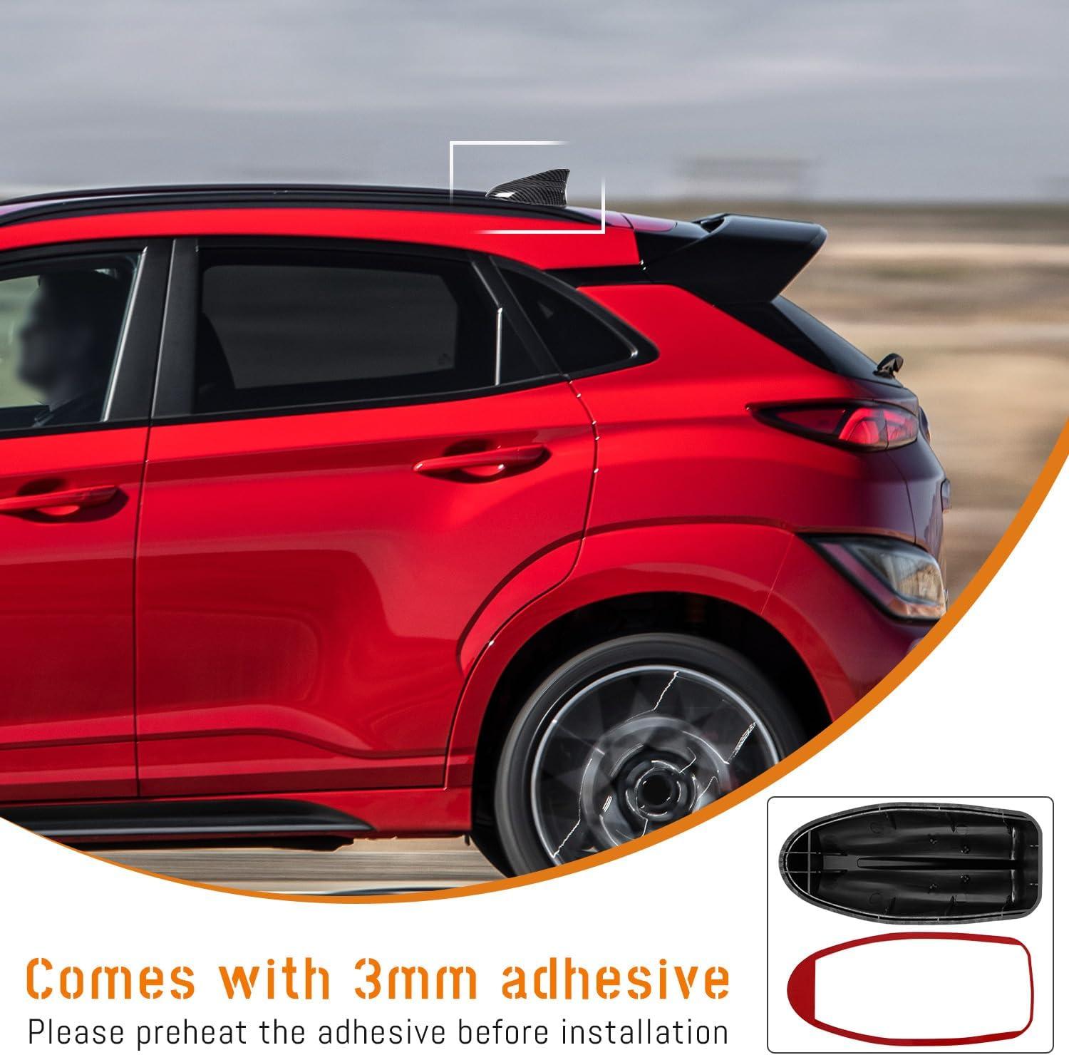 imageShark Fin Antenna CoverCar Roof Antenna Caps Compatible with Hyundai Kona 2018 2019 2020 2021 2022 202396210J9300Roof Topper Cover ReplacementCarbon Fiber TextureWithout Chip