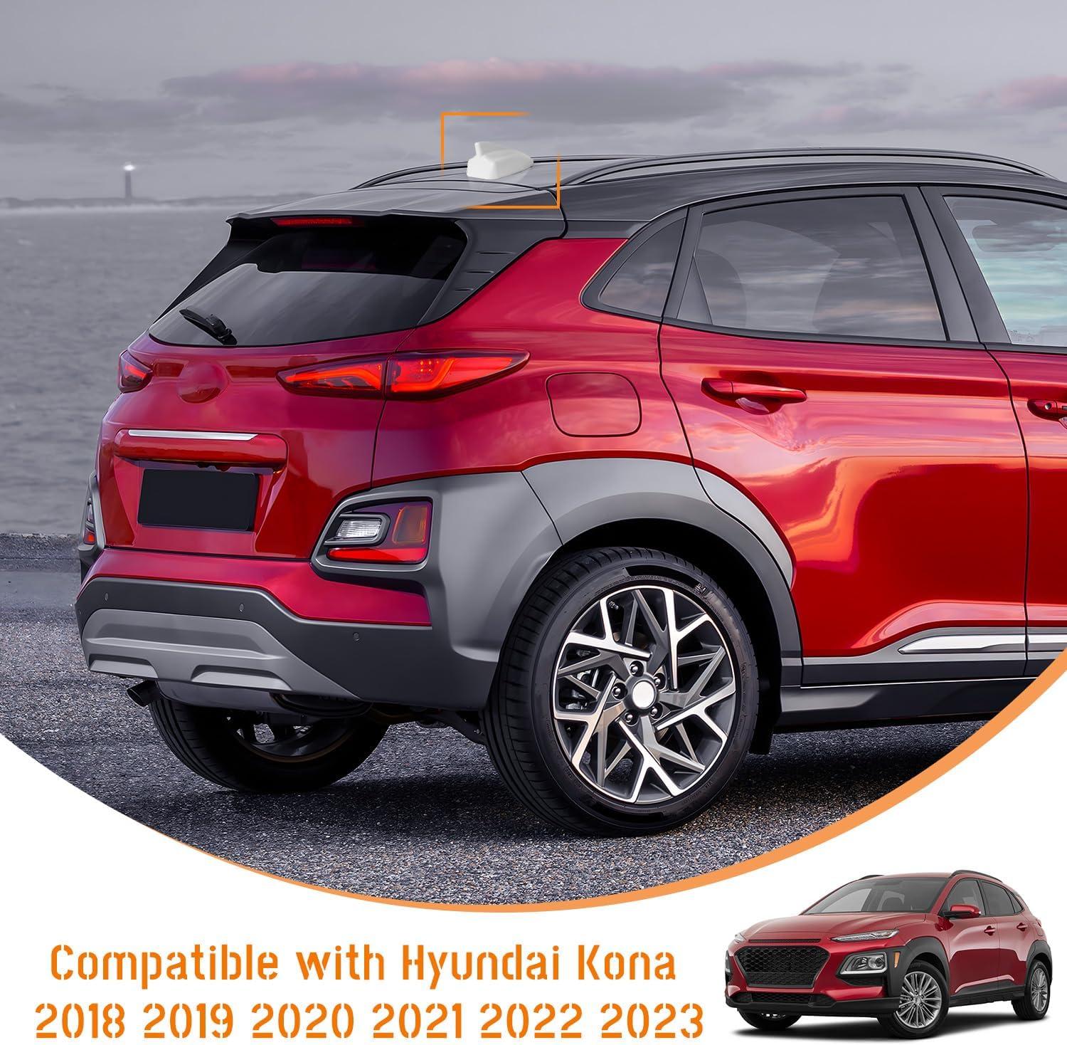 imageShark Fin Antenna CoverCar Roof Antenna Caps Compatible with Hyundai Kona 2018 2019 2020 2021 2022 202396210J9300Roof Topper Cover ReplacementWhiteWithout Chip