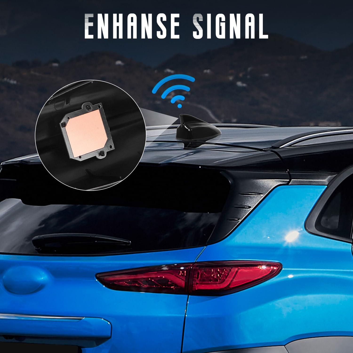 imageShark Fin Antenna CoverCar Roof Antenna Caps Compatible with Hyundai Kona 2018 2019 2020 2021 2022 2023for Kia Sorento 2019202096210J9300Roof Topper Cover Replacementwith Chip02With Chip