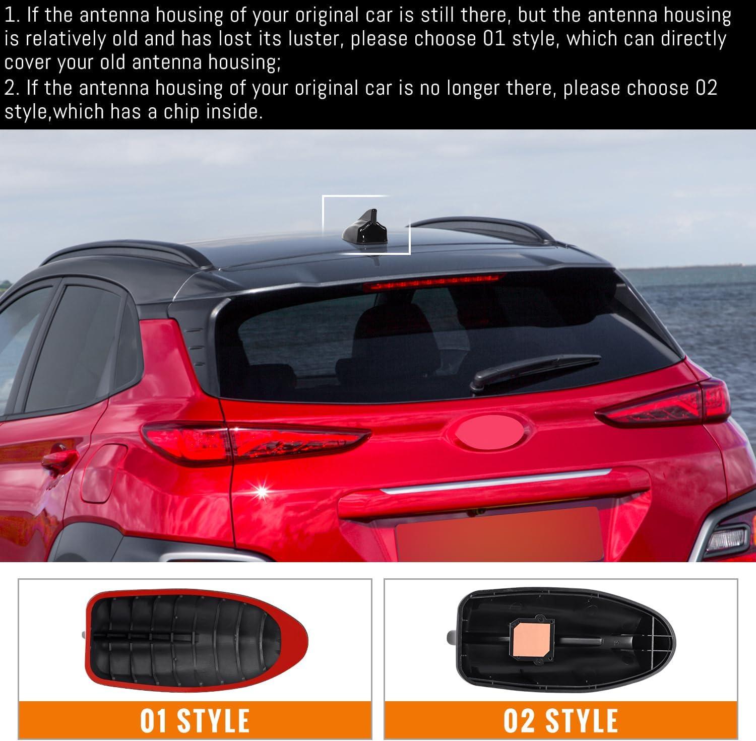 imageShark Fin Antenna CoverCar Roof Antenna Caps Compatible with Hyundai Kona 2018 2019 2020 2021 2022 2023for Kia Sorento 2019202096210J9300Roof Topper Cover Replacementwith Chip01Without Chip