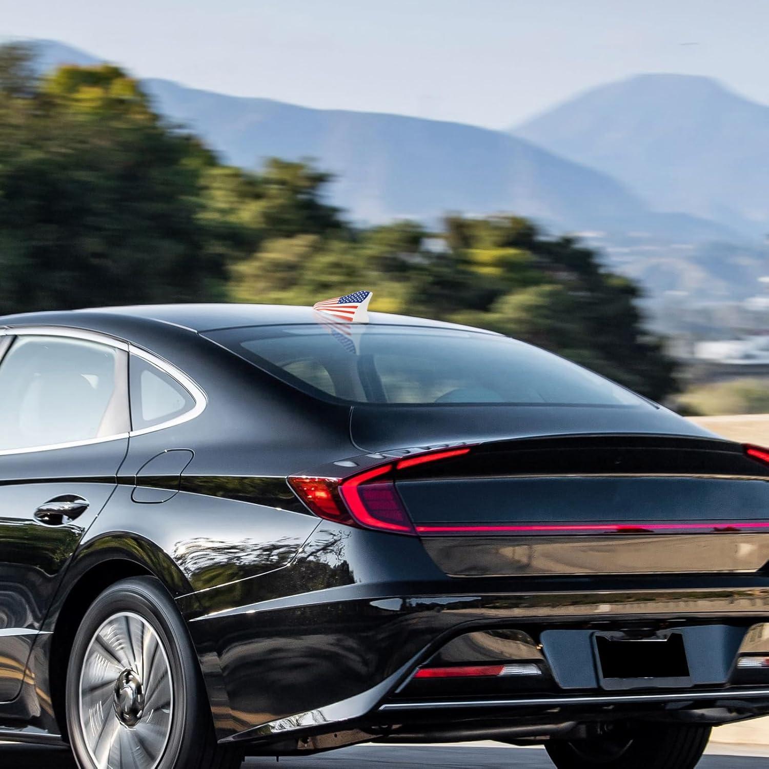 imageShark Fin Antenna CoverCar Roof Antenna Caps fit for Kia Optima 20142020Sonata 2015 2016 2018 2019Genesis Sedan G80 20152017Genesis Coupe 20132015Elantra Sedan 20112016Not SportWhite BaseFlag Logo