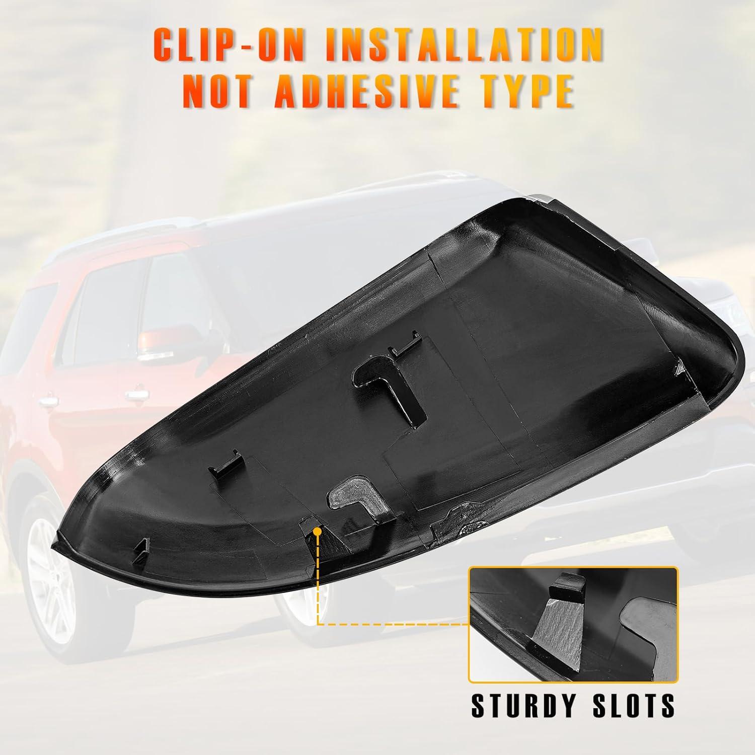 imageSide Mirror Cover Caps Compatible with Ford Explorer 2016 2017 2018 2019Driver Left Passenger Right Outer Rearview Side Mirror CoverGB5Z17D743AAGB5Z17D742AAGlossy Black2PCSDriver Left Side GB5Z17D743