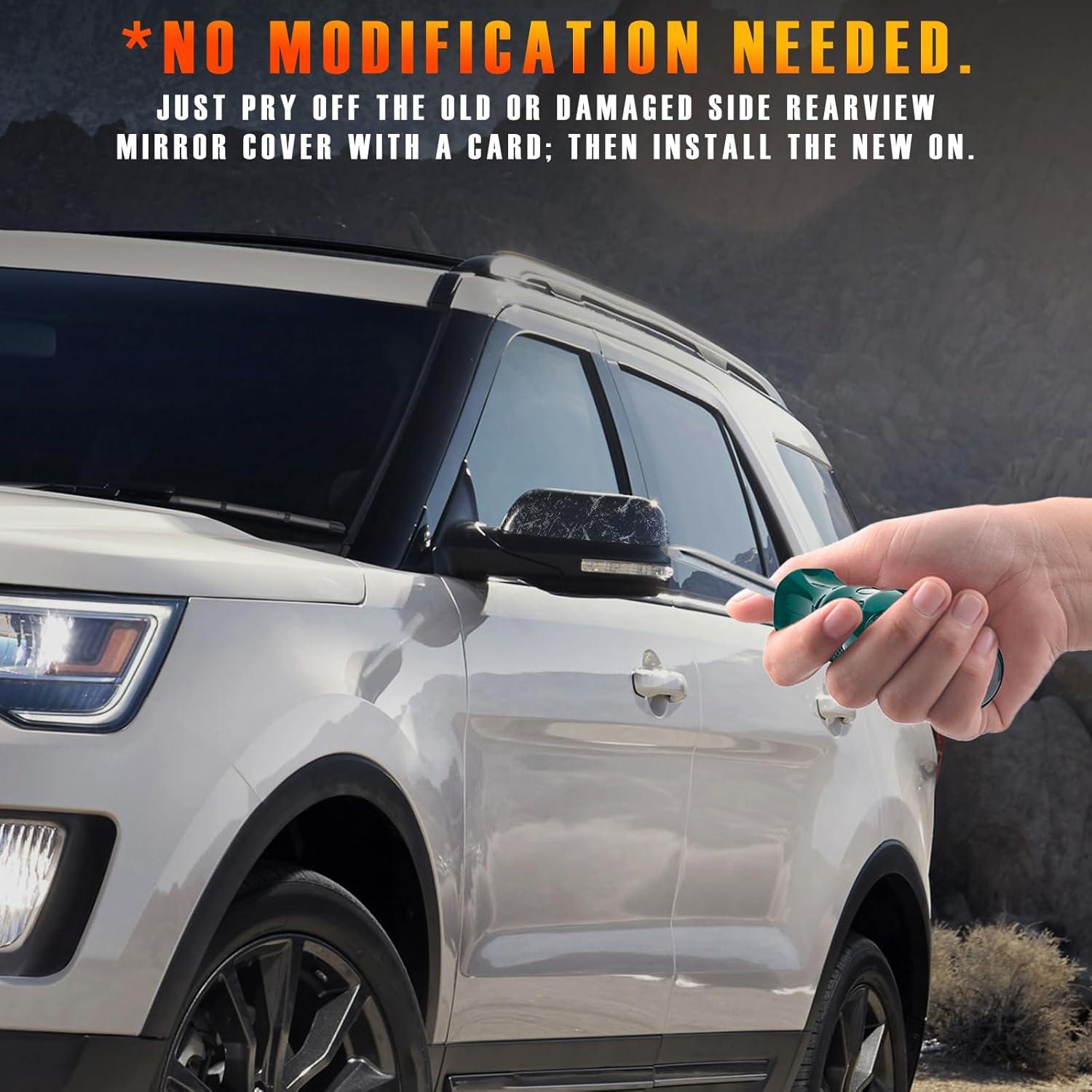 imageSide Mirror Cover Caps Compatible with Ford Explorer 2016 2017 2018 2019Driver Left Passenger Right Outer Rearview Side Mirror CoverGB5Z17D743AAGB5Z17D742AAGlossy Black2PCSDriver Left Side GB5Z17D743