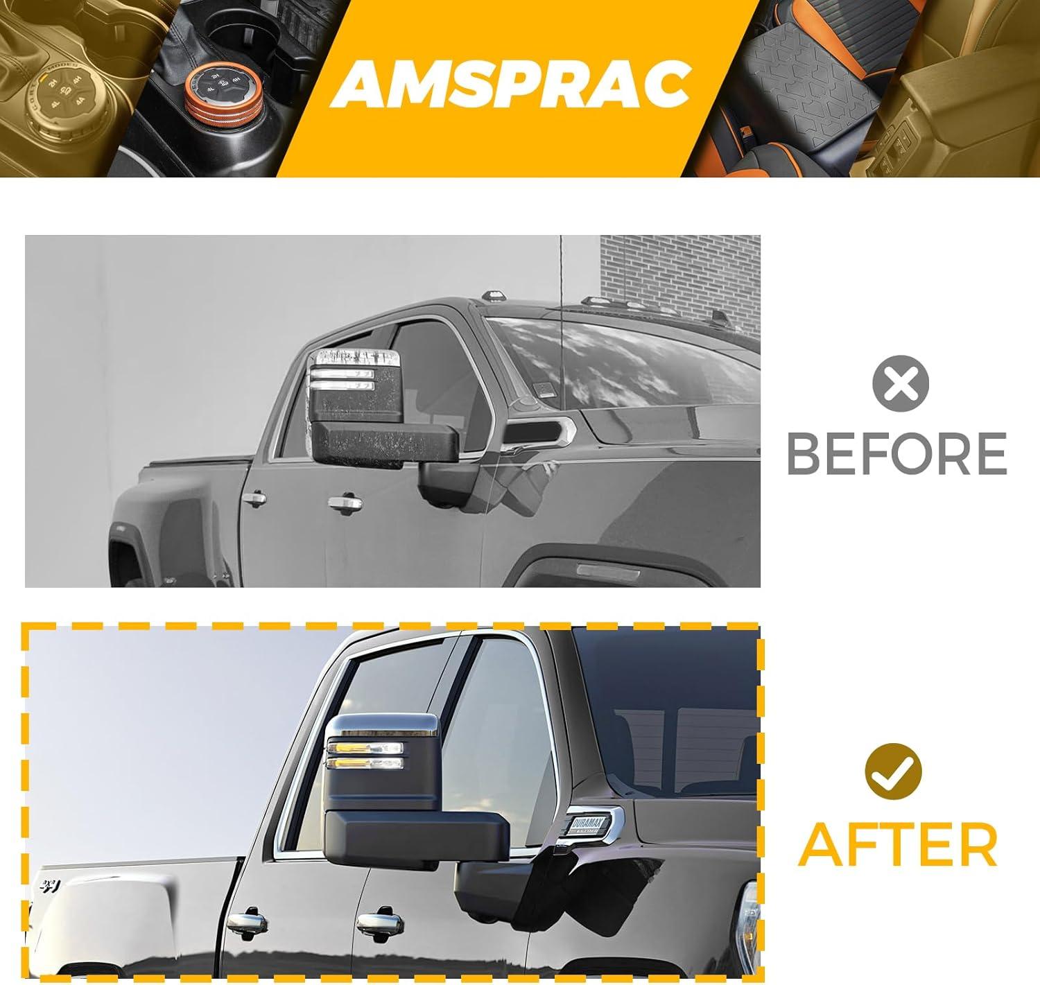 imageTow Mirror Caps fit for Chevy Chevrolet Silverado GMC Sierra 2500HD 3500HD 2020 2021 2022 2023 84468904 84468910Top ampamp Side ClipOn Front Door Mirror Housing Covers CapsChrome