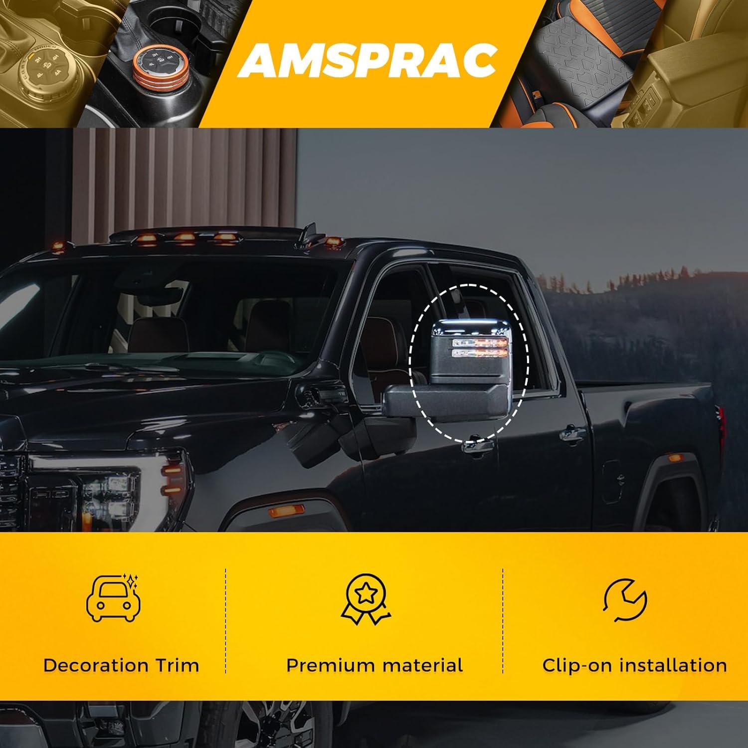 imageTow Mirror Caps fit for Chevy Chevrolet Silverado GMC Sierra 2500HD 3500HD 2020 2021 2022 2023 84468904 84468910Top ampamp Side ClipOn Front Door Mirror Housing Covers CapsChrome