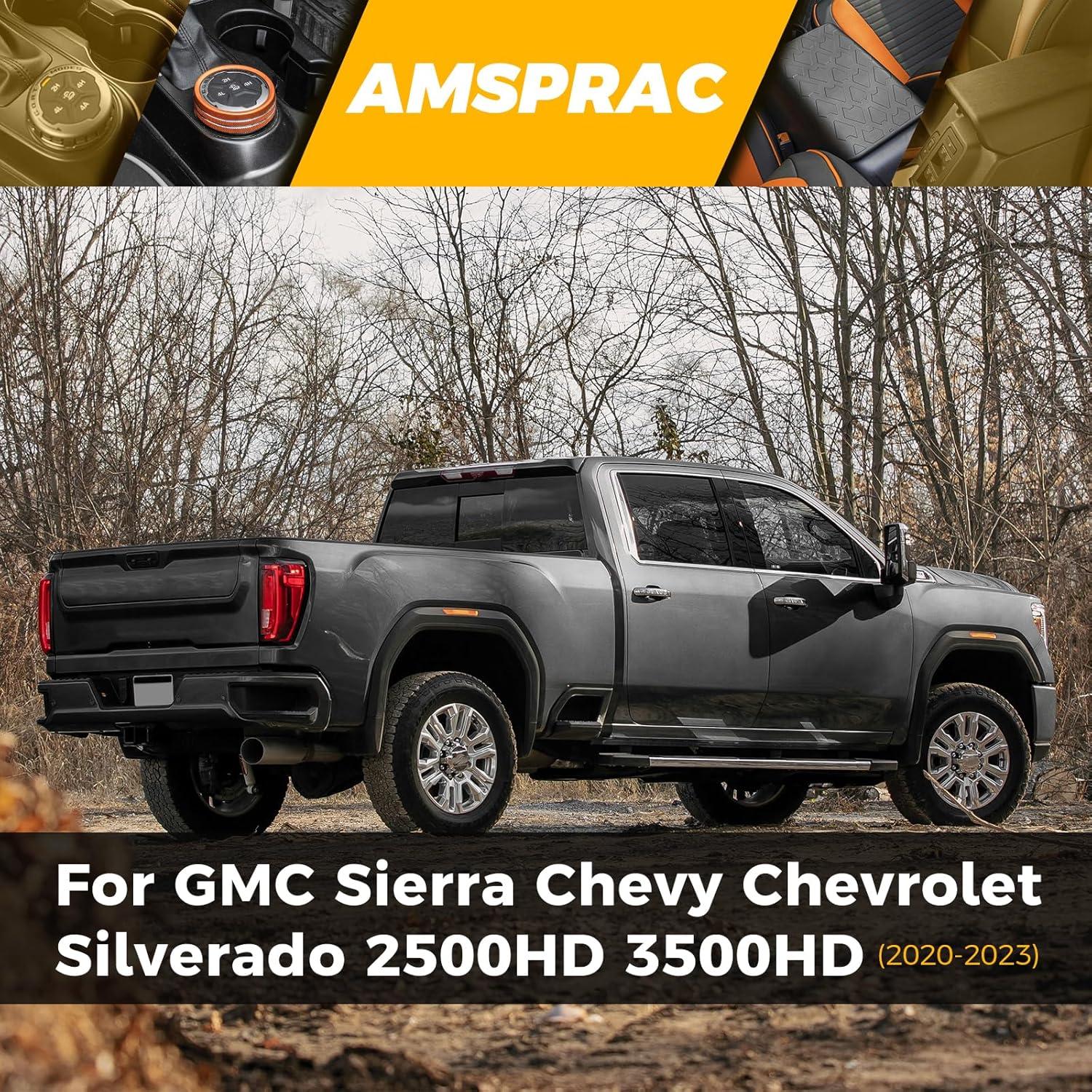 imageTow Mirror Caps fit for Chevy Chevrolet Silverado GMC Sierra 2500HD 3500HD 2020 2021 2022 2023 84468904 84468910Top ampamp Side ClipOn Front Door Mirror Housing Covers CapsChrome