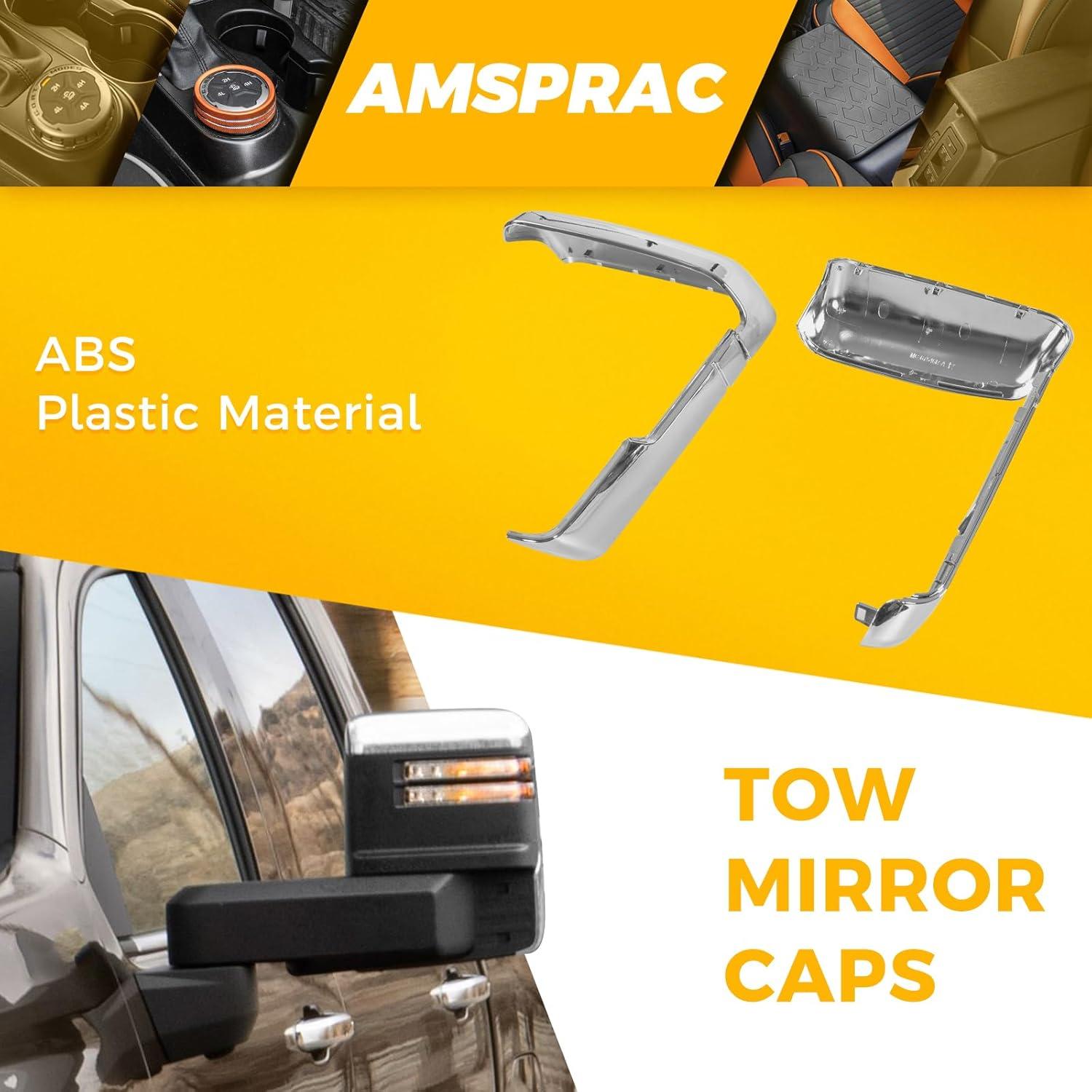 imageTow Mirror Caps fit for Chevy Chevrolet Silverado GMC Sierra 2500HD 3500HD 2020 2021 2022 2023 84468904 84468910Top ampamp Side ClipOn Front Door Mirror Housing Covers CapsChrome