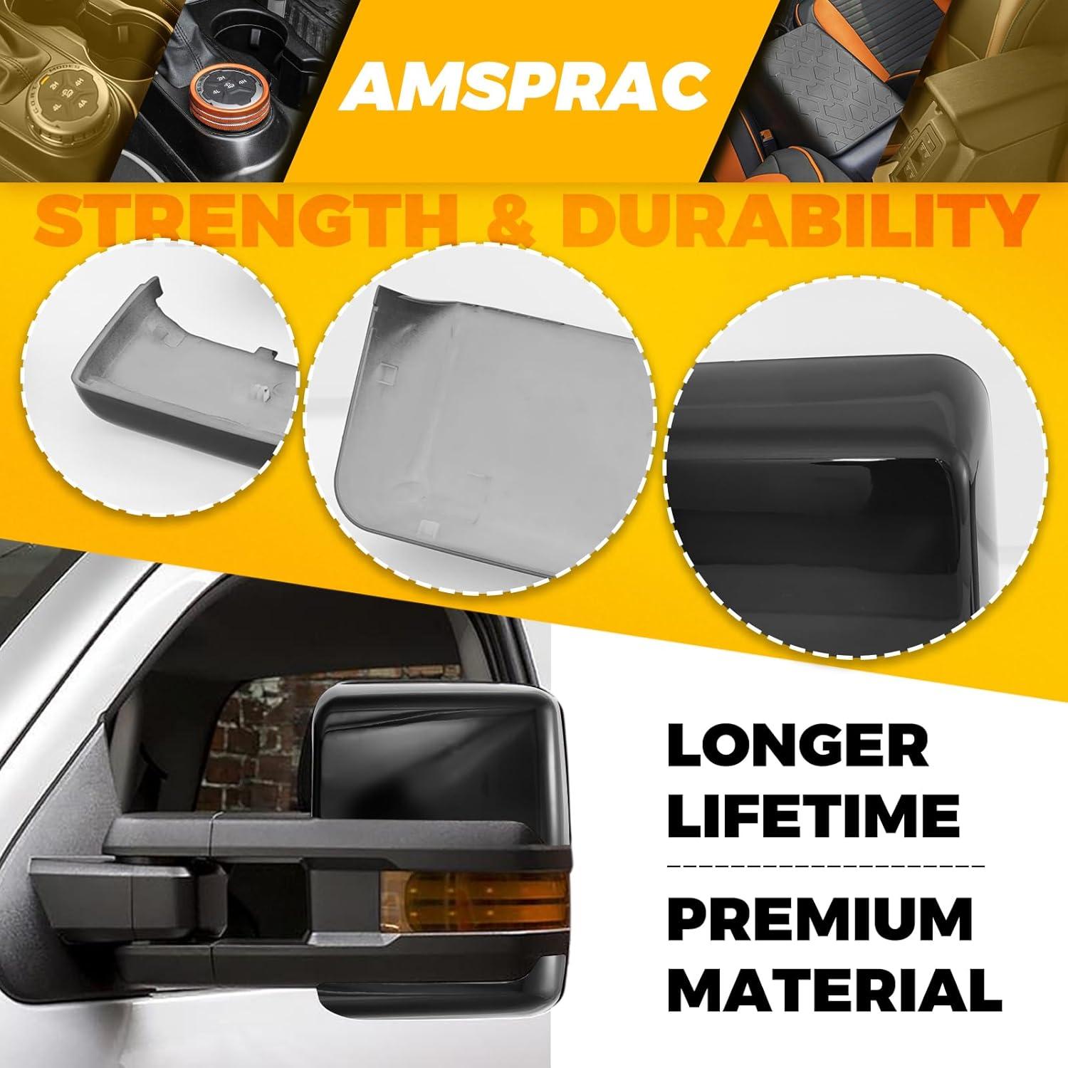 imageTow Mirror Caps fit for For Chevy Silverado GMC Sierra 2014201923444125 23444126 23444119 23444120Front Left Right Door Mirror Housing Covers Caps Top ampamp Bottom ClipOnGlossy Black2PCS