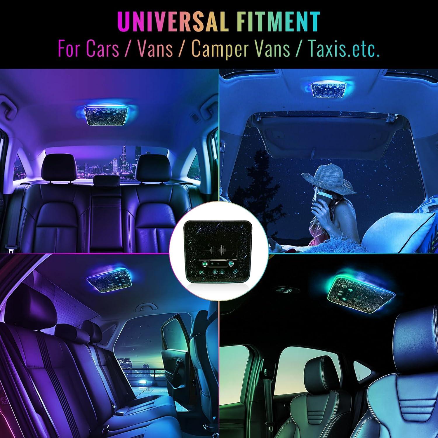 imageUniversal Car Roof Dome Lights ReplacementAdjustable LED Ceiling Lamps Assembly wTouch ScreenCar RV Interior Lighting wDoor Trigger SwitchOverHead Roof Ambient LightRGB Meteor StyleMeteor Style