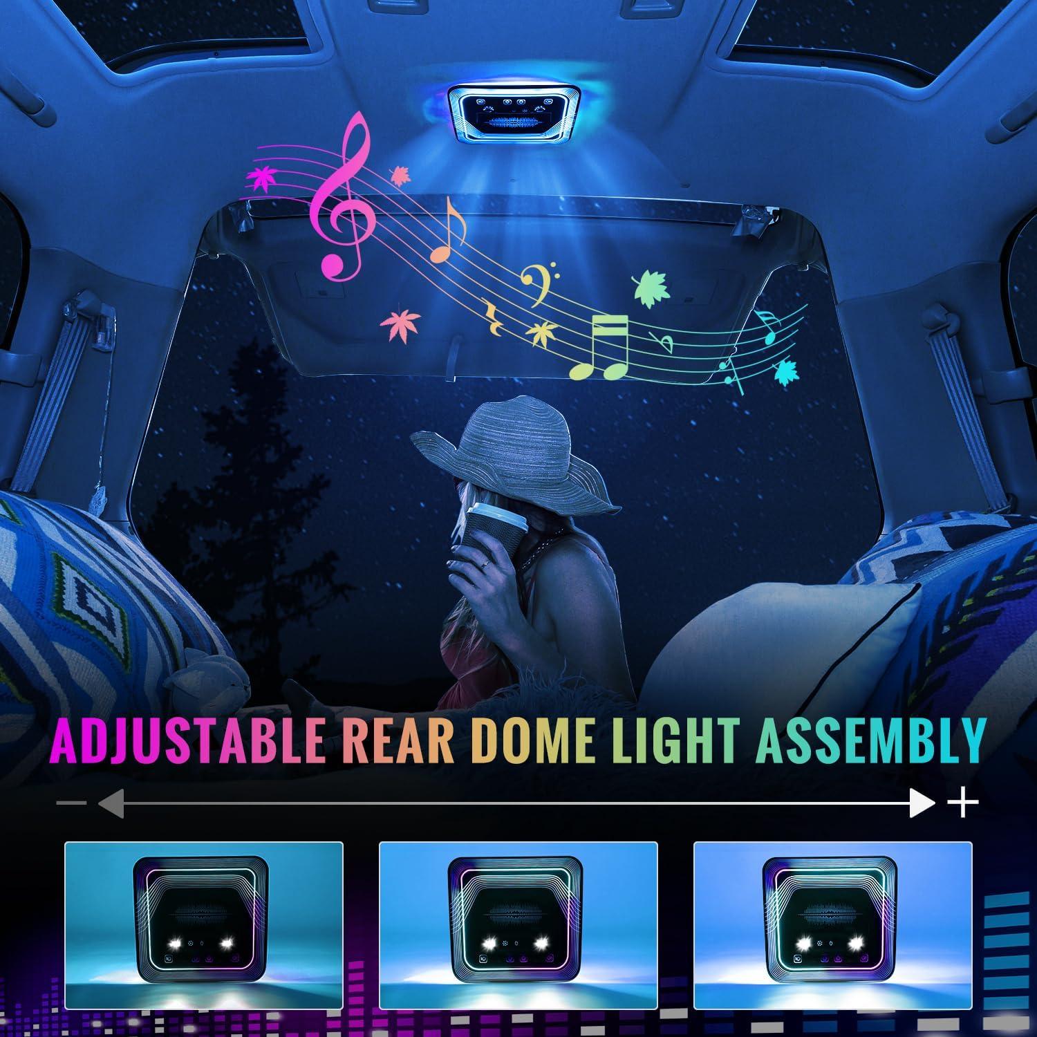 imageUniversal Car Roof Dome Lights ReplacementAdjustable LED Ceiling Lamps Assembly wTouch ScreenCar RV Interior Lighting wDoor Trigger SwitchOverHead Roof Ambient LightRGB Meteor StyleRipple Style