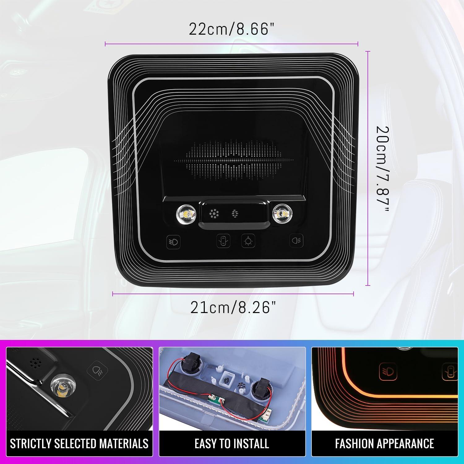 imageUniversal Car Roof Dome Lights ReplacementAdjustable LED Ceiling Lamps Assembly wTouch ScreenCar RV Interior Lighting wDoor Trigger SwitchOverHead Roof Ambient LightRGB Meteor StyleRipple Style