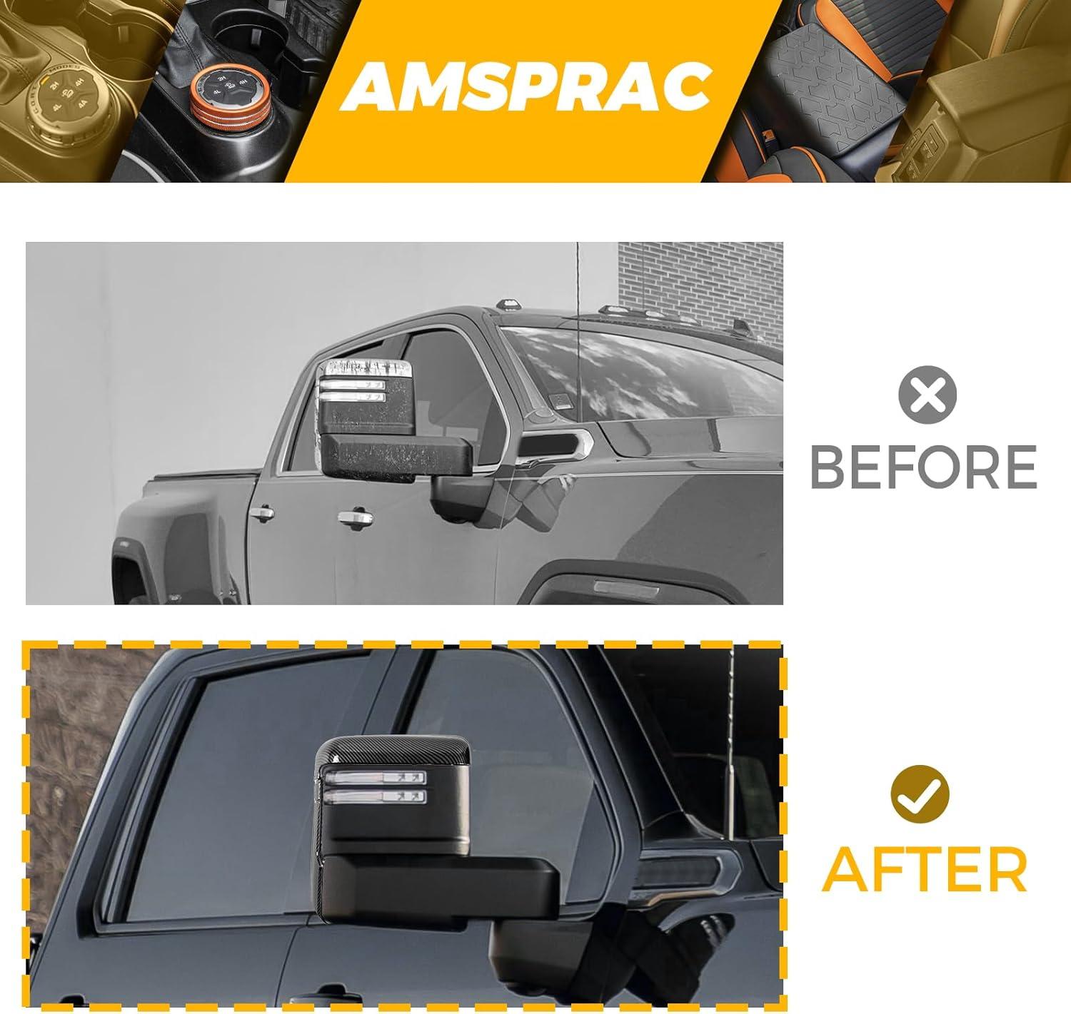 imageUpgraded Tow Mirror Caps fit for Chevy Chevrolet Silverado GMC Sierra 2500HD 3500HD 2020 2021 2022 202384468904 84468910Front Door Exterior Rearview Mirror Edge CoversTopampampSide Edge Parts