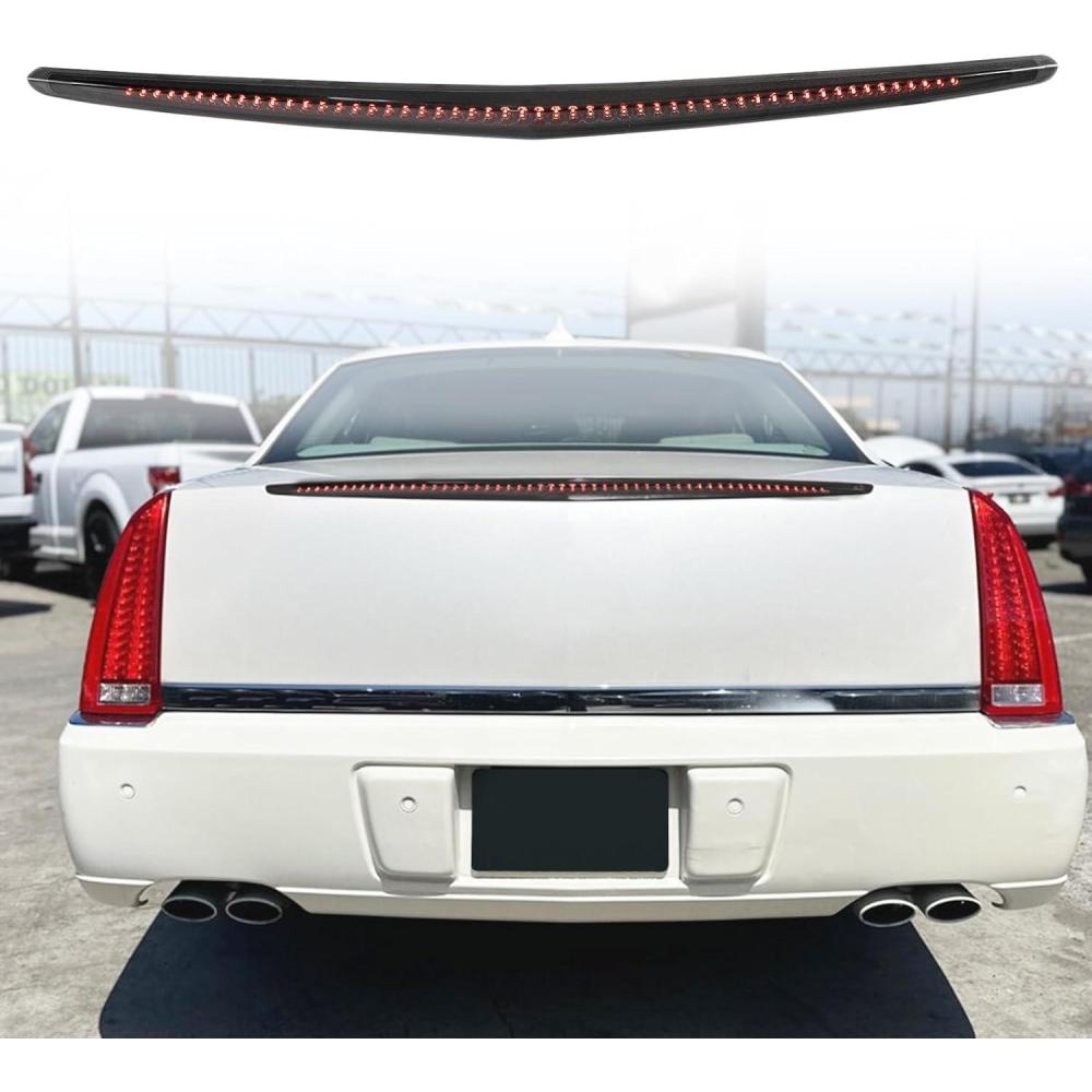 image3rd Brake Light Third High Mount LED Stop Light Trunk Mount Brake Light Assembly Rear Center Tail Light 53 LED Bulbs for Cadillac DTS 20062011 Smoked Lens Red LightSmoked