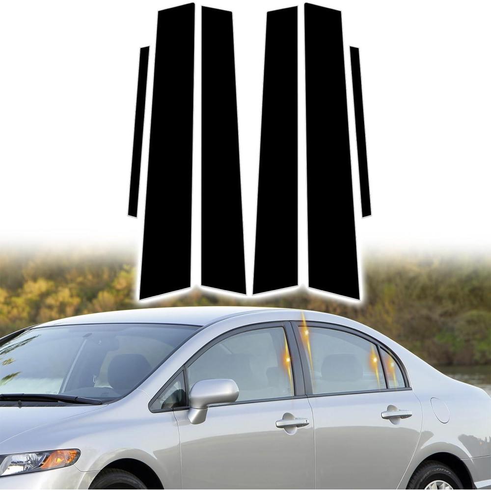 imageDoor Pillar Covers fit for Chevrolet Malibu 20162021Glossy Black AntiScratch Trim6PCS Window Outer Pillar PanelGlossy BlackGlossy BlackFor 8th Civic 0611