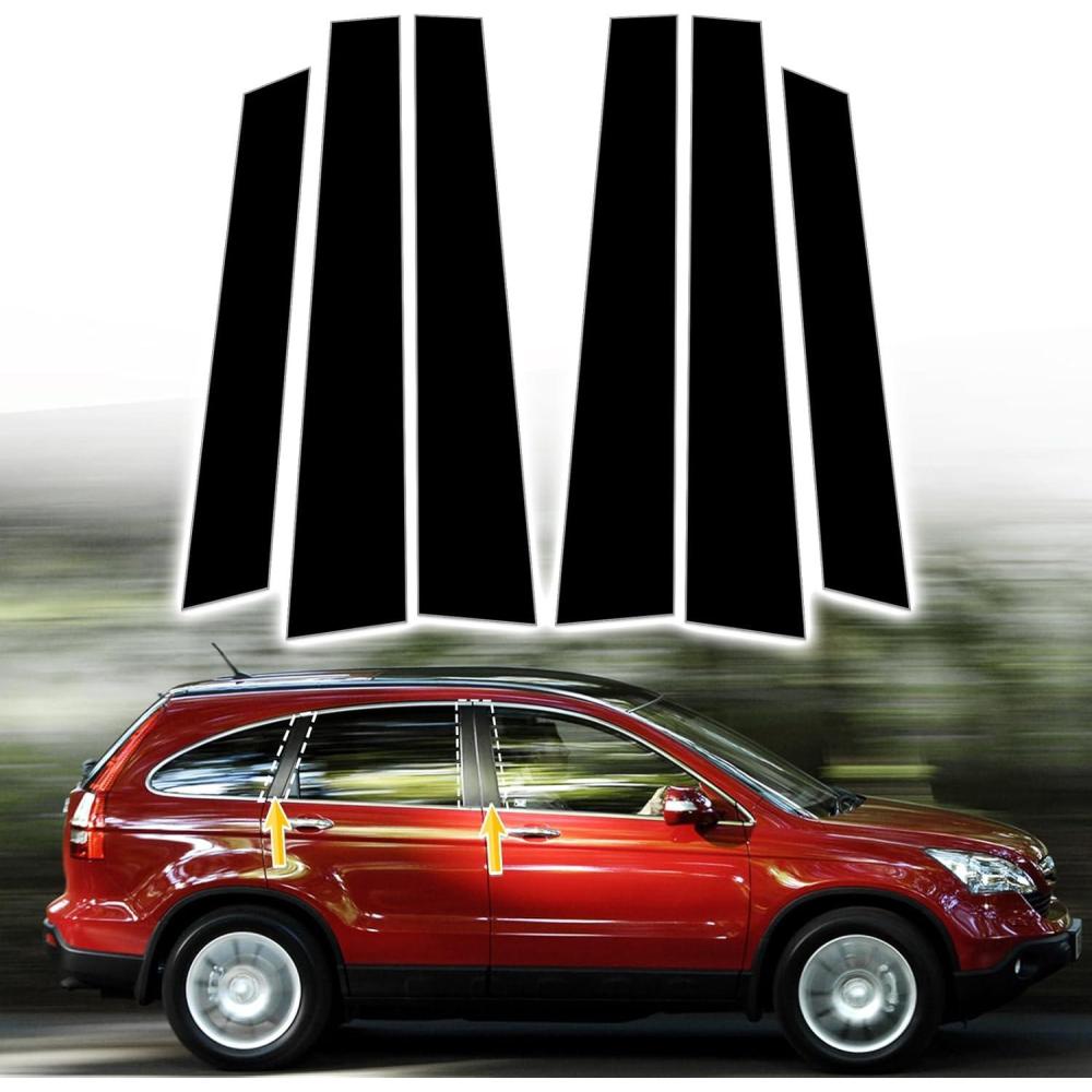 imageDoor Pillar Covers fit for Chevrolet Malibu 20162021Glossy Black AntiScratch Trim6PCS Window Outer Pillar PanelGlossy BlackGlossy BlackFor Honda CRV 0711