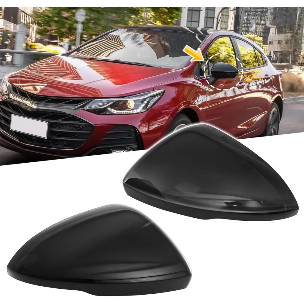 imageDoor Side Rearview Mirror Covers CapsExterior Mirror CoversSide Mirror Caps compatible with for Chevrolet Cruze 20172019Glossy BlackRight Side1PCSGlossy Black
