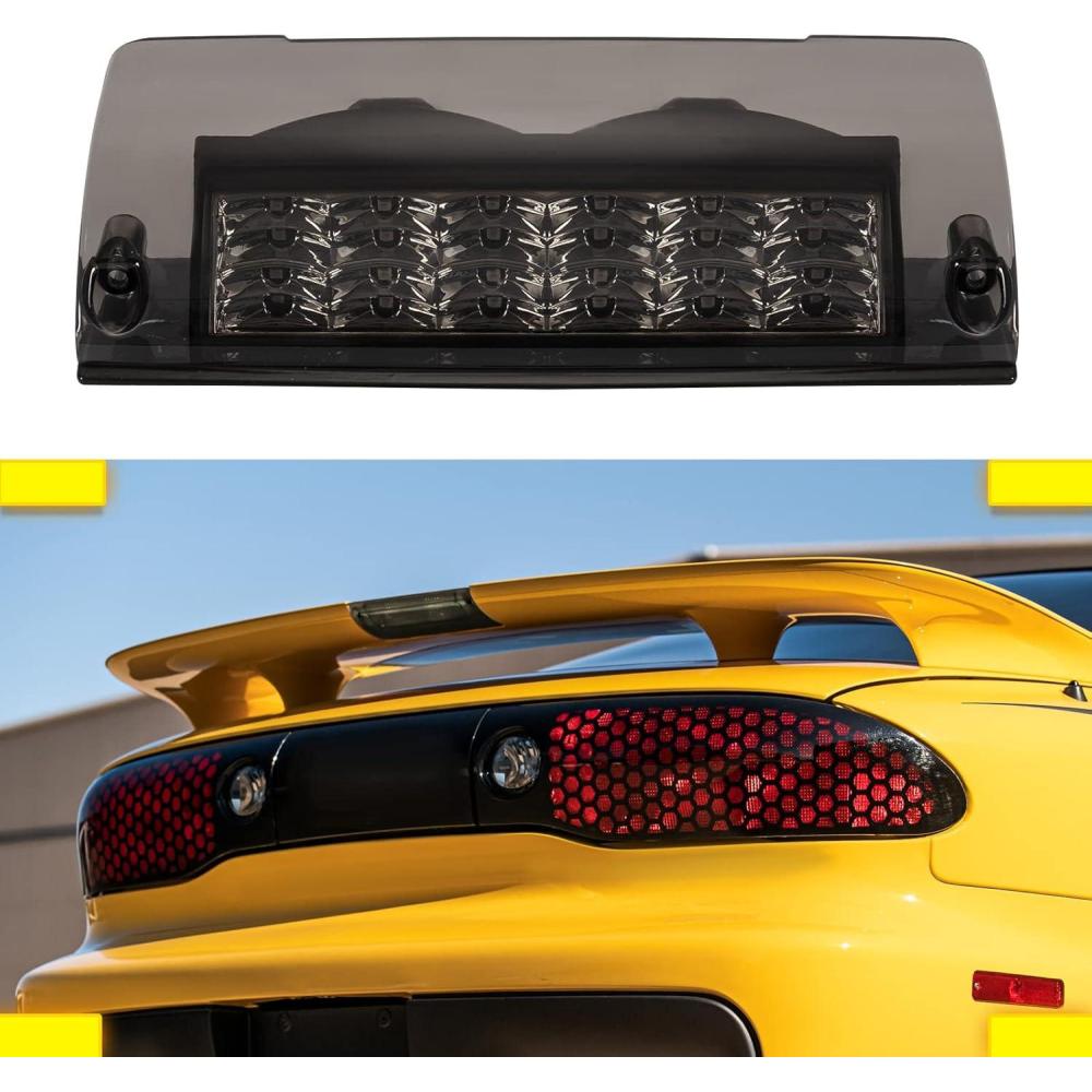 imageHigh Rise Spoiler Brake LightLED Third Brake LightRear Center High Mount Stop Light3rd Stop Lamp Spoiler Assembly fit for Pontiac Firebird Am WS6 1996200219179355Smoked LensSmoked Lens