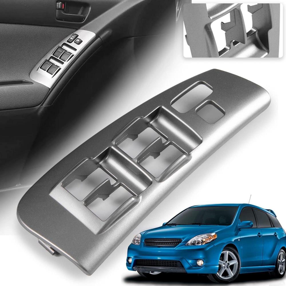 imageWindow Switch Bezel for Toyota Matrix Pontiac Vibe 20032008 Driver Side Armrest Panel Front Left Door 7423201030 88970397 Grey 1PieceFit for Matrix Base XR XRS 0308