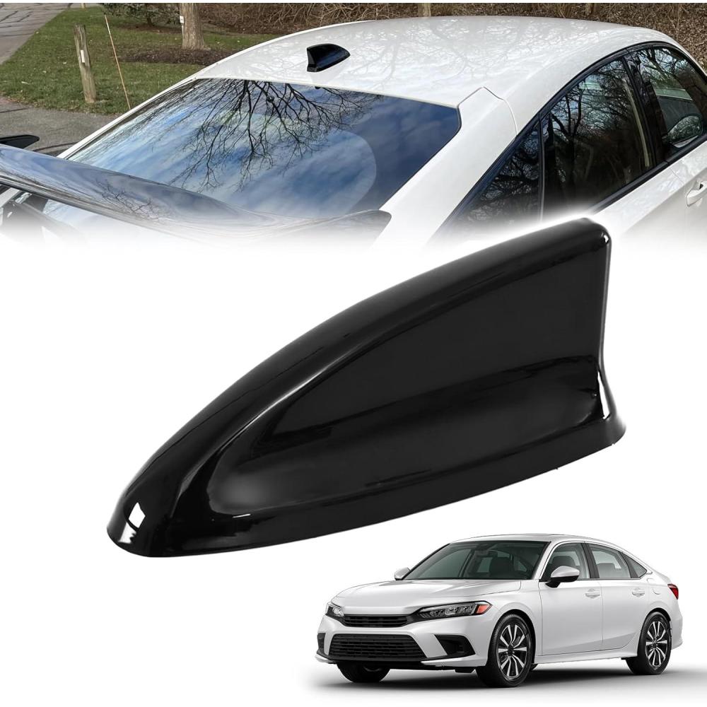 imagefor 11th Gen Civic Antenna TopperCar Roof Shark Fin Antenna Cover Cap Shell Trim for Honda Civic 11th Generation 2022 2023 2024Exterior Decor Topper Antenna Aerial Cap TrimBlackBlack