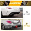 imageRear Bumper Diffuser with Exhaust Tips fit for Mercedes Benz CClass W205 C63 C63S AMG Sedan 4Doors 20152018Rear Lower Bumper Molding Kit with LED Red LightCarbon Fiber LookGlossy Black
