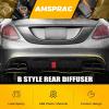 imageRear Bumper Diffuser with Exhaust Tips fit for Mercedes Benz CClass W205 C63 C63S AMG Sedan 4Doors 20152018Rear Lower Bumper Molding Kit with LED Red LightCarbon Fiber LookGlossy Black