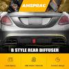imageRear Bumper Diffuser with Exhaust Tips fit for Mercedes Benz CClass W205 C63 C63S AMG Sedan 4Doors 20152018Rear Lower Bumper Molding Kit with LED Red LightCarbon Fiber LookCarbon Fiber Look
