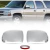imageChromed Door Side Mirror Half CapsRearview Mirror Cover fit for Chevy Silverado GMC Sierra 1500 2500 3500 19992006wAdhesive Overlay Style2PCS