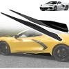 imageExtension Side Skirts fit for Chevrolet Chevy Corvette C8 5VM Style 2Doors 2021 2022 2023Side Skirt Rocker PanelGlossy BlackLeft Right Lower Side Line ProtectorABSPair 2PCS