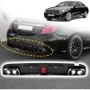 imageRear Bumper Diffuser with Exhaust Tips fit for Mercedes Benz CClass W205 C63 C63S AMG Sedan 4Doors 20152018Rear Lower Bumper Molding Kit with LED Red LightCarbon Fiber LookCarbon Fiber Look