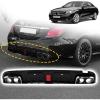 imageRear Bumper Diffuser with Exhaust Tips fit for Mercedes Benz CClass W205 C63 C63S AMG Sedan 4Doors 20152018Rear Lower Bumper Molding Kit with LED Red LightCarbon Fiber LookGlossy Black