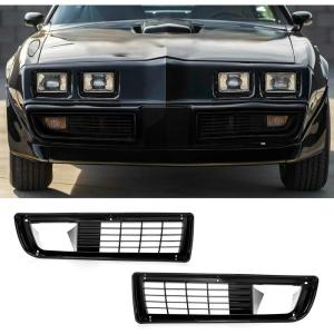 imageAMSRPAC Front Bumper Grille CoverFront Lower Bumper Grill Cover Replacement compatible with Pontiac Firebird Trans Am 1979 1980 1981Black 2PCS