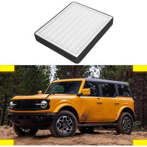 imageCabin Air Filter ReplacementPassenger Side Glove Box Carbon Activated Carbon HEPA Air Filter fit for Ford Bronco 24Doors 2021 2022 2023Honeycombed Air Filter ScreenEasy Installation