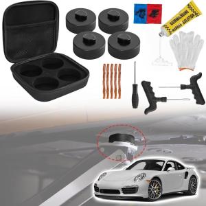 imageCar Lift Jack Stand Rubber PadsJack Lift Padfor Porsche 911 964 993 996 997 Cayman 718 BoxsterJacking Point Protector PadsCar Lift Jack Pads with Repair Tool ampamp Gloves4PCS Black