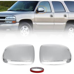 imageChromed Door Side Mirror Half CapsRearview Mirror Cover fit for Chevy Silverado GMC Sierra 1500 2500 3500 19992006wAdhesive Overlay Style2PCS