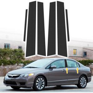 imageDoor Pillar Covers fit for Chevrolet Malibu 20162021Glossy Black AntiScratch Trim6PCS Window Outer Pillar PanelGlossy BlackCarbon Fiber LookFor 8th Civic 0611