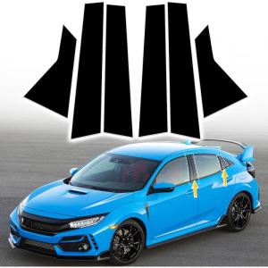 imageDoor Pillar Covers fit for Chevrolet Malibu 20162021Glossy Black AntiScratch Trim6PCS Window Outer Pillar PanelGlossy BlackGlossy BlackFor 10th Civic 1621