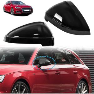 imageDoor Side Rearview Mirror Covers Caps with Lane AssistExterior Back Sight CoversSide Mirror Caps compatible with for 20172019 Audi B9 A4 S4 A5 S5 RS5Glossy Black2PCSGlosy Black