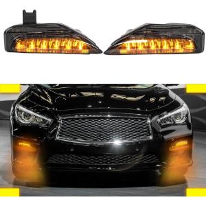 imageFog Light CoversFront Bumper Fog Lamps Bezel Cover TrimFog Light Covers Replacement compatible with Infiniti Q50 Sport Q50S 2014 2015 2016 2017IN1038106 IN1039106622574GA1A 622564GA1AYellow