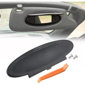 imageReplacement Sun Visor Vanity Mirror Covers Driver or Passenger Side Visor Mirror Lid for Porsche 996997911 986987 for Boxster for Cayman 19962010 2Pcs Black1Piececover only