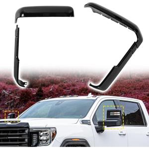imageTow Mirror Caps fit for Chevy Chevrolet Silverado GMC Sierra 2500HD 3500HD 2020 2021 2022 2023 84468904 84468910Top ampamp Side ClipOn Front Door Mirror Housing Covers CapsGlossy Black