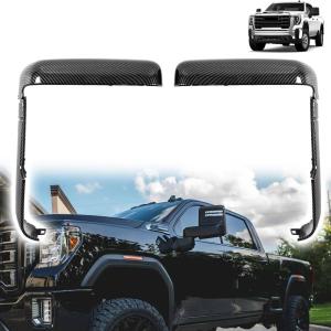 imageUpgraded Tow Mirror Caps fit for Chevy Chevrolet Silverado GMC Sierra 2500HD 3500HD 2020 2021 2022 202384468904 84468910Front Door Exterior Rearview Mirror Edge CoversTopampampSide Edge Parts