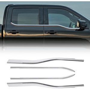 image:imageExterior Door Window Molding Trims fit for Ford F150 Supercrew 20212025Door Window Bottom Sill Weatherstrip CoversSeal Belt Weather Stripping Decor3MM Adhesiver4PCS ChromeChrome20212025