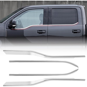 image:imageExterior Door Window Molding Trims fit for Ford F150 Supercrew 20212025Door Window Bottom Sill Weatherstrip CoversSeal Belt Weather Stripping Decor3MM Adhesiver4PCS ChromeChrome20152020